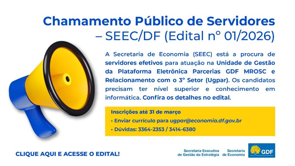 Capa da notícia: Chamamento Público de Servidores